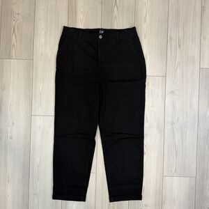 GAP Womens Size 14 Classic Twill Pants True Black Stretch Ankle Length 32x26